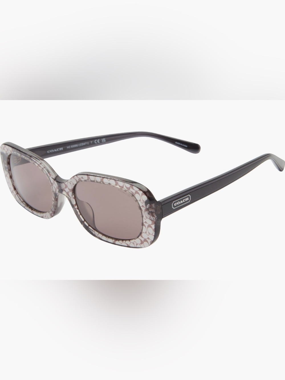 Coach Signature Pattern 54 Oval Sunglasses